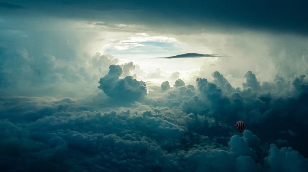 hot air balloon, clouds, composing, flying, adventure, aeronaut, aeronautic, awe, sunset, storm, nature, sky, fantasy, travel, voyage, voyager, awe, awe, awe, awe, awe, voyage, voyage